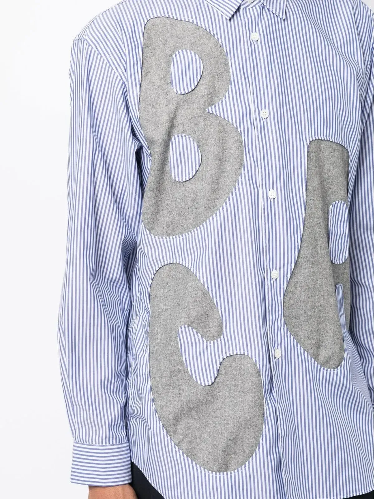 Comme Des Garçons Shirt アルファベットパッチディテール長袖シャツ - 画像5