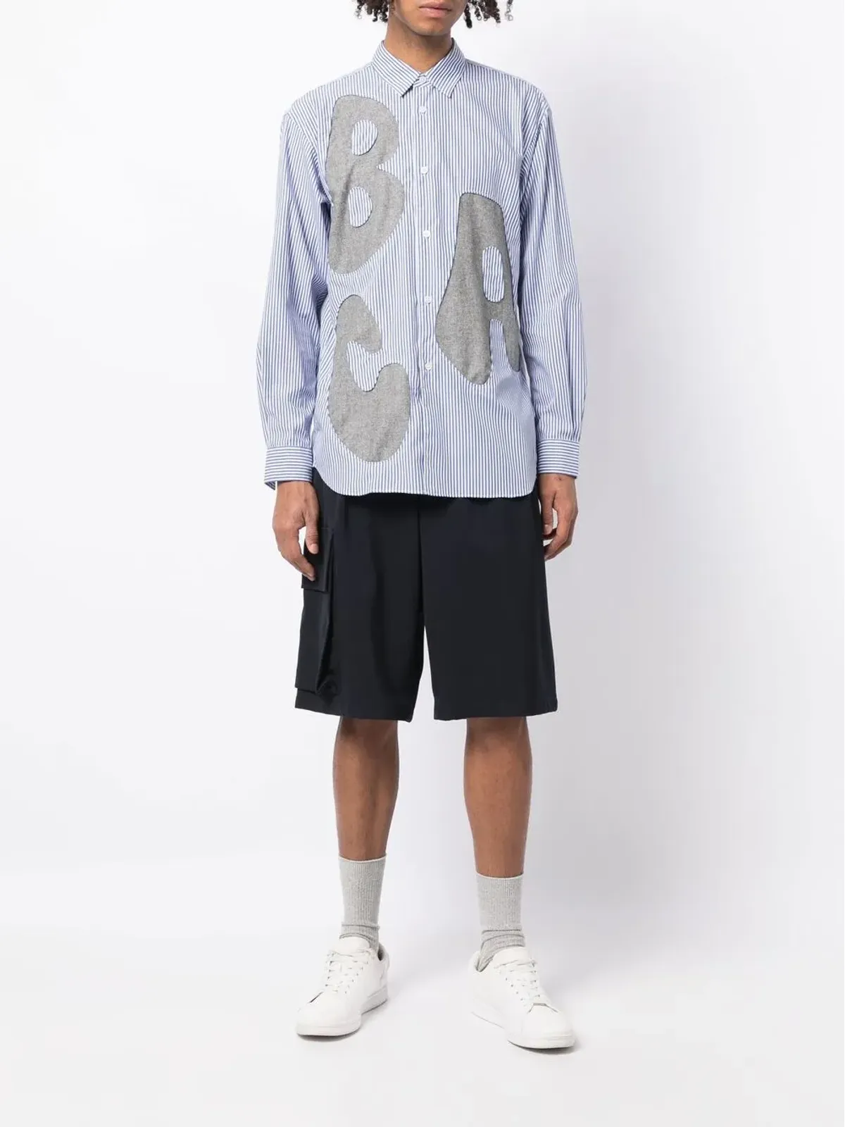 Comme Des Garçons Shirt アルファベットパッチディテール長袖シャツ - 画像2