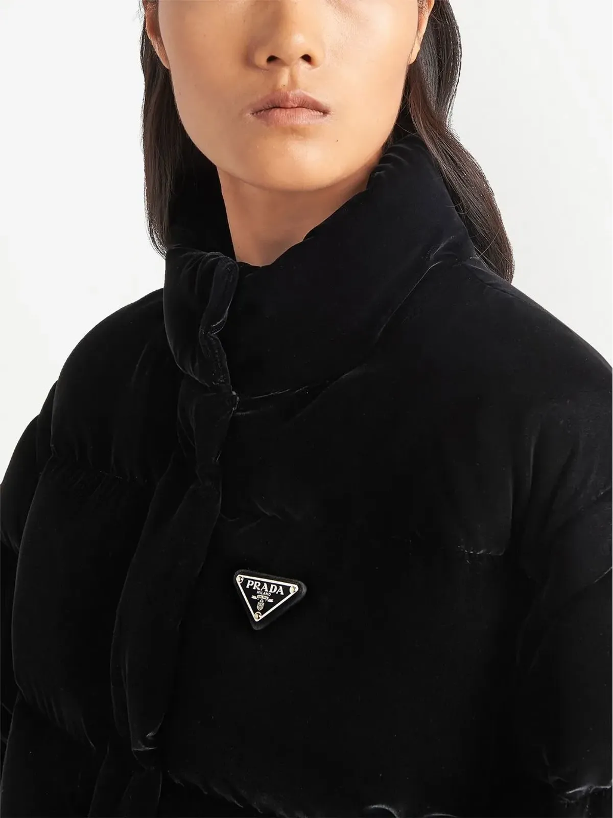 Prada コンバーチブル ベルベット ダウンジャケット - 画像5