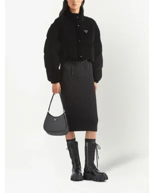 Prada コンバーチブル ベルベット ダウンジャケット - サムネイル2