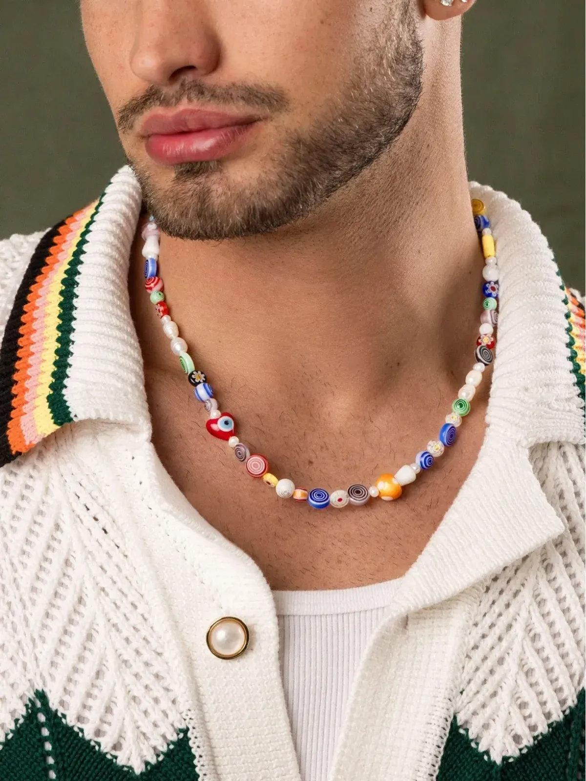 Nialaya Jewelry マッシュルームパール チョーカーネックレス - White - 画像3