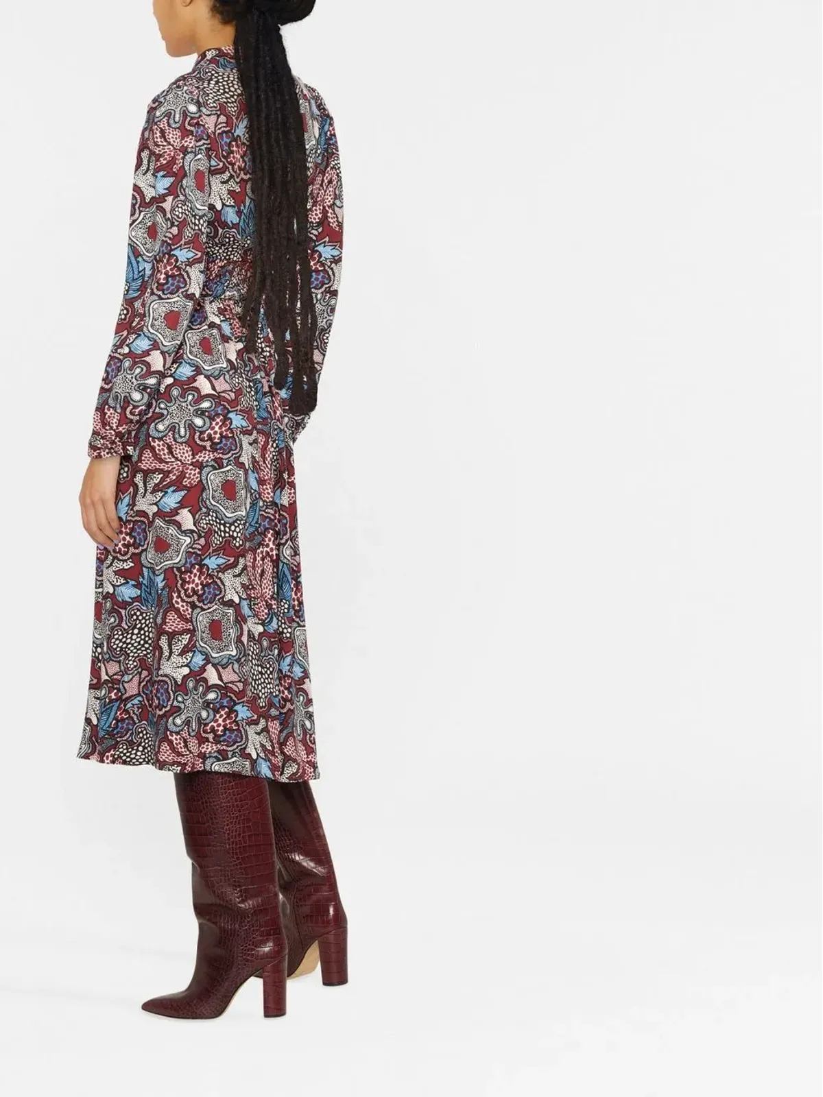 DVF Diane von Furstenberg 花柄プリント ミディドレス - 画像3