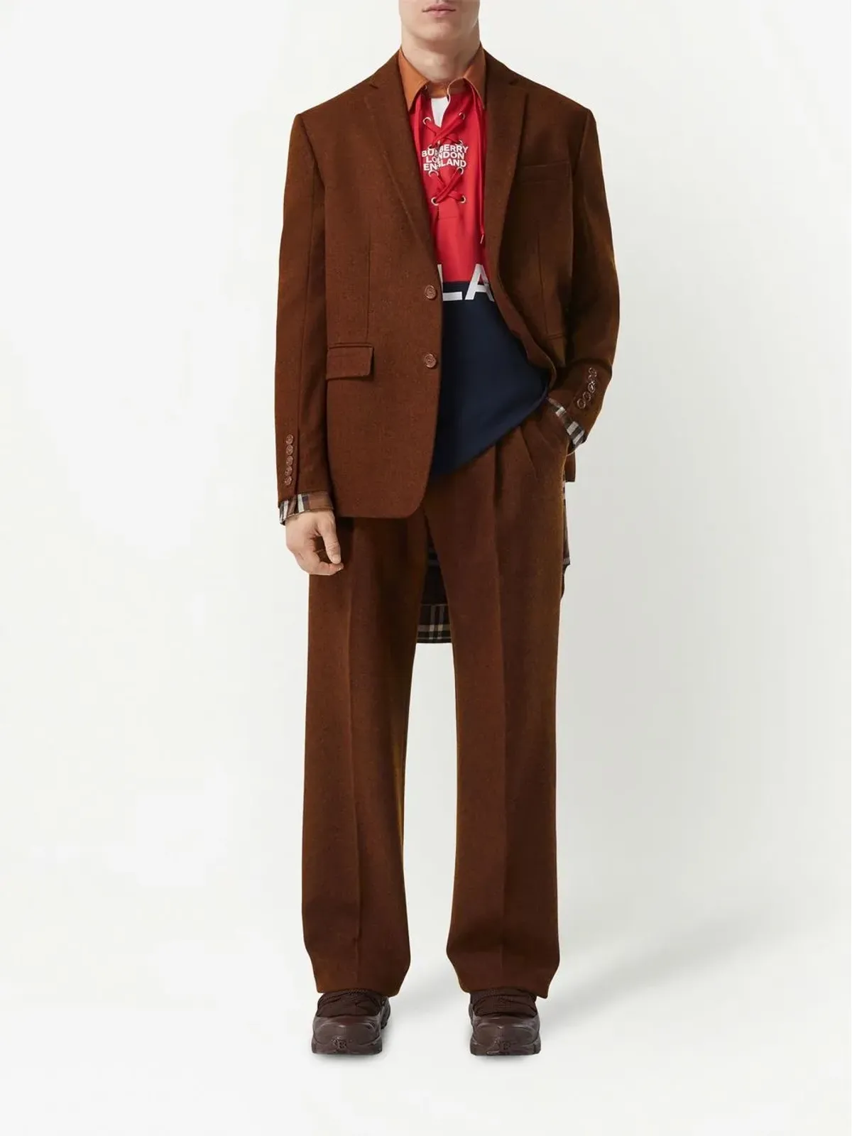 Burberry プリーツ入りワイドパンツ - 画像2