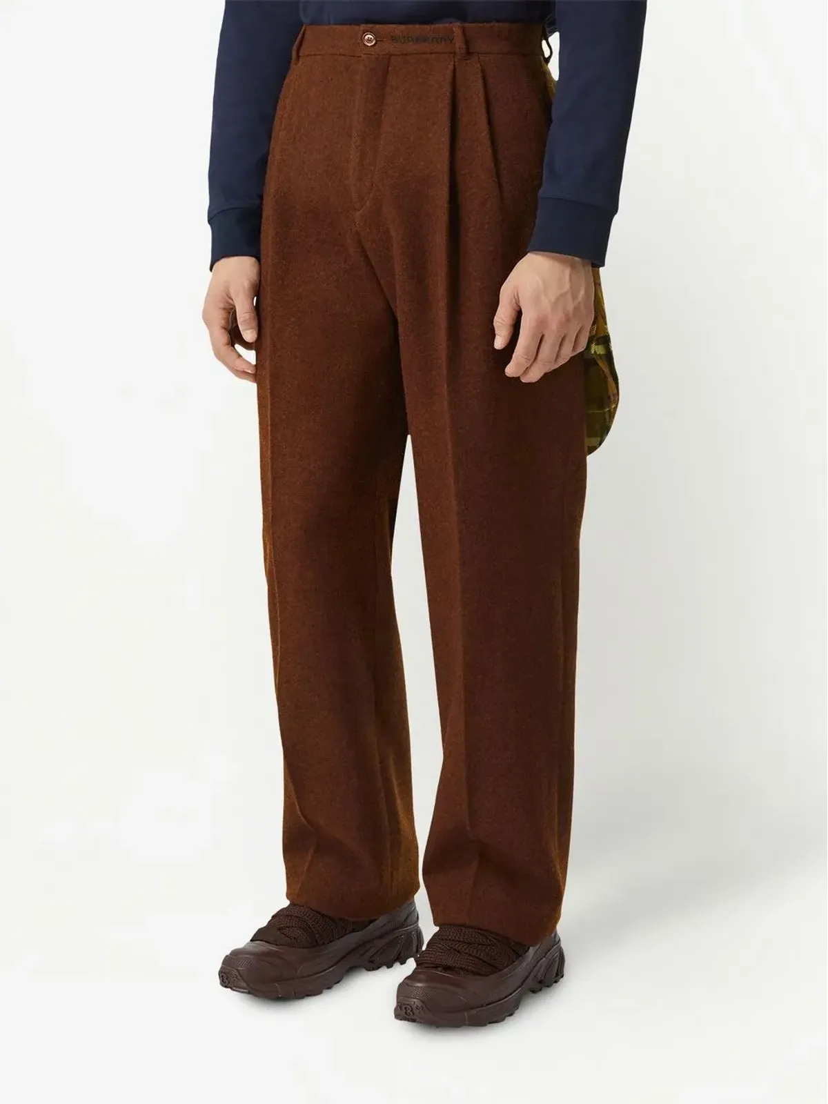 Burberry プリーツ入りワイドパンツ - 画像3