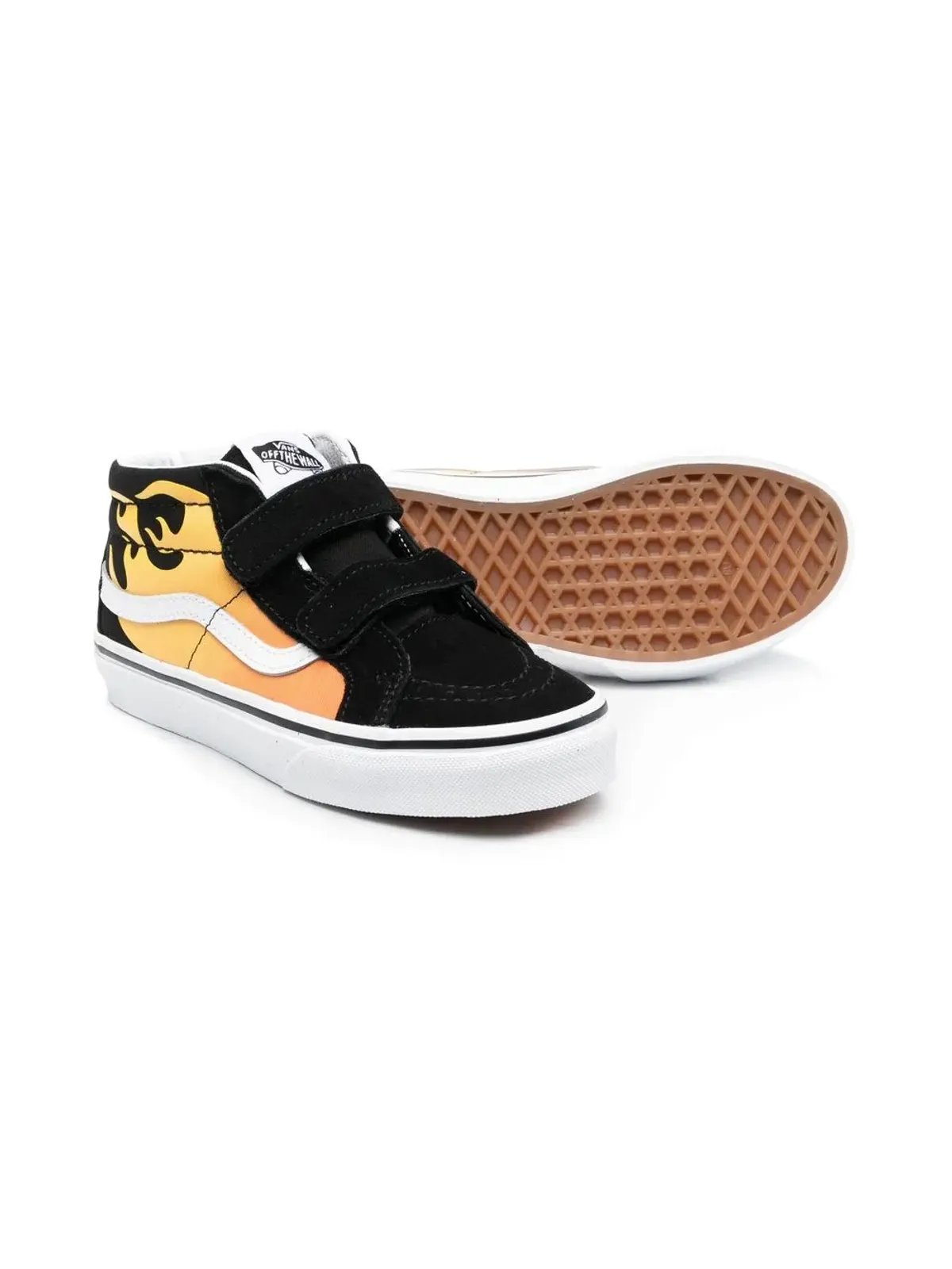 Vans Kids Old Skool 炎柄プリント スニーカー ブラック - 画像2