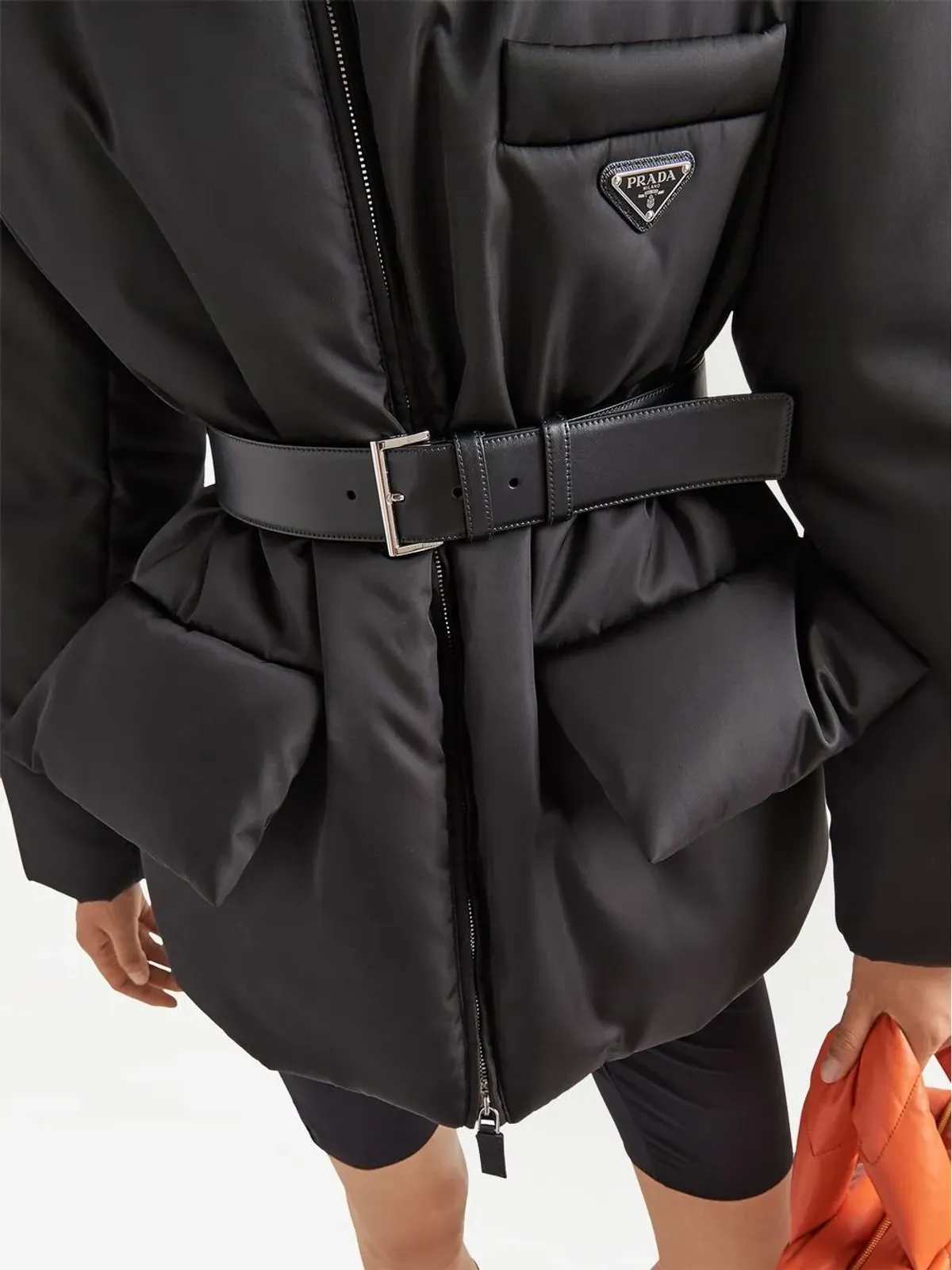 Prada リサイクルナイロン フード付き ダウンジャケット - 画像4