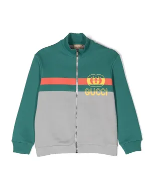 Gucci Kids ロゴプリント コットン トラックジャケット - サムネイル1