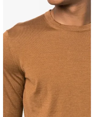 Zegna クルーネック カシミヤ・シルク混紡 ジャンパー（ブラウン） - サムネイル5