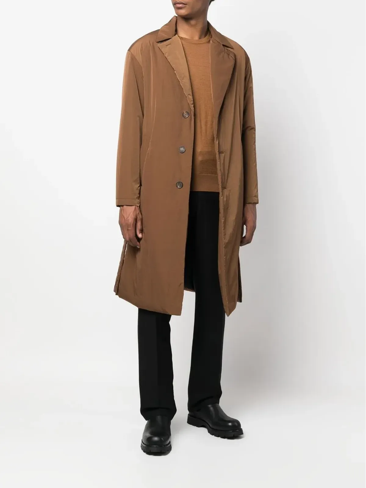 Zegna クルーネック カシミヤ・シルク混紡 ジャンパー（ブラウン） - 画像2