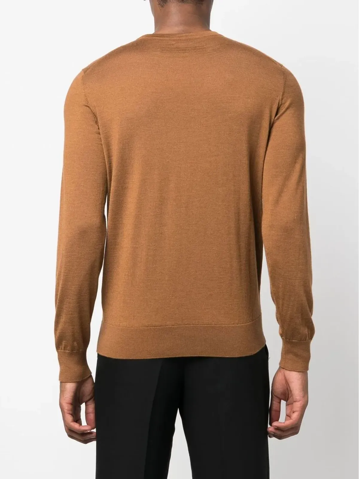 Zegna クルーネック カシミヤ・シルク混紡 ジャンパー（ブラウン） - 画像4