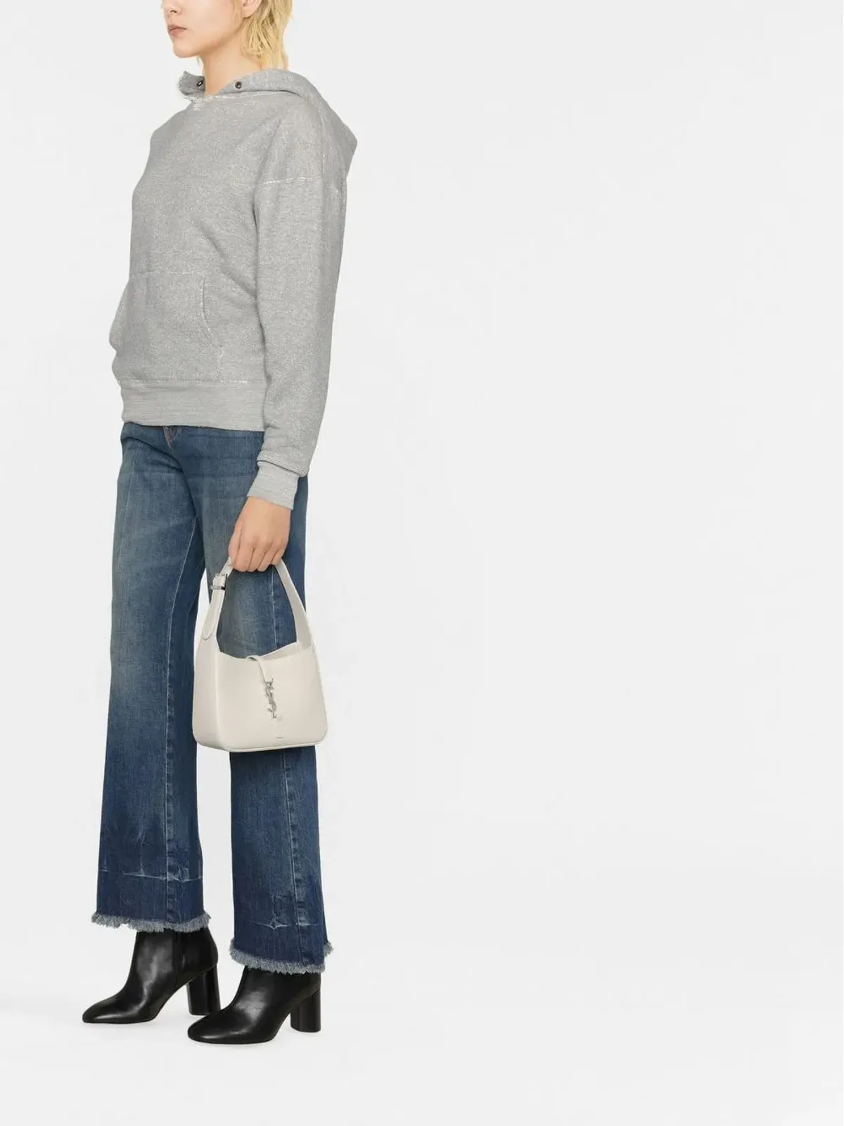 Saint Laurent Université distressed-effect marl フーディ - 画像3