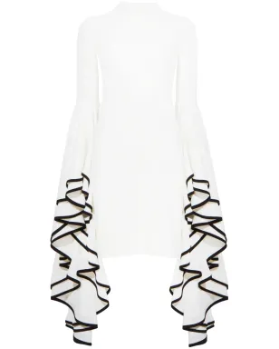 Proenza Schouler crepe ruffle sleeve dress - White - サムネイル1