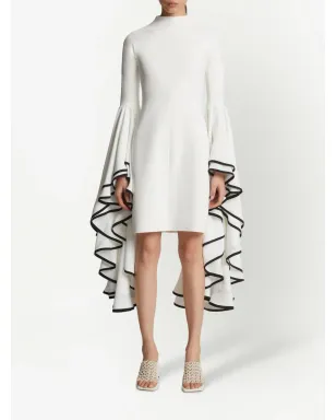 Proenza Schouler crepe ruffle sleeve dress - White - サムネイル2