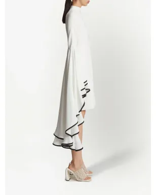 Proenza Schouler crepe ruffle sleeve dress - White - サムネイル3