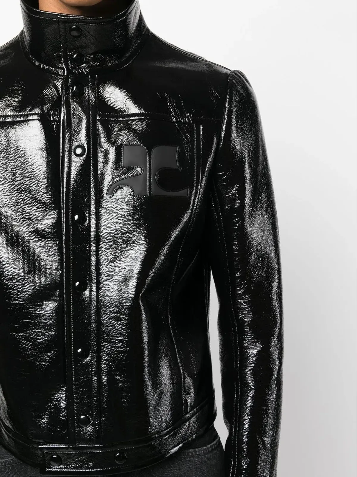 Courrèges ロゴパッチ付きフェイクレザー ジャケット - 画像5