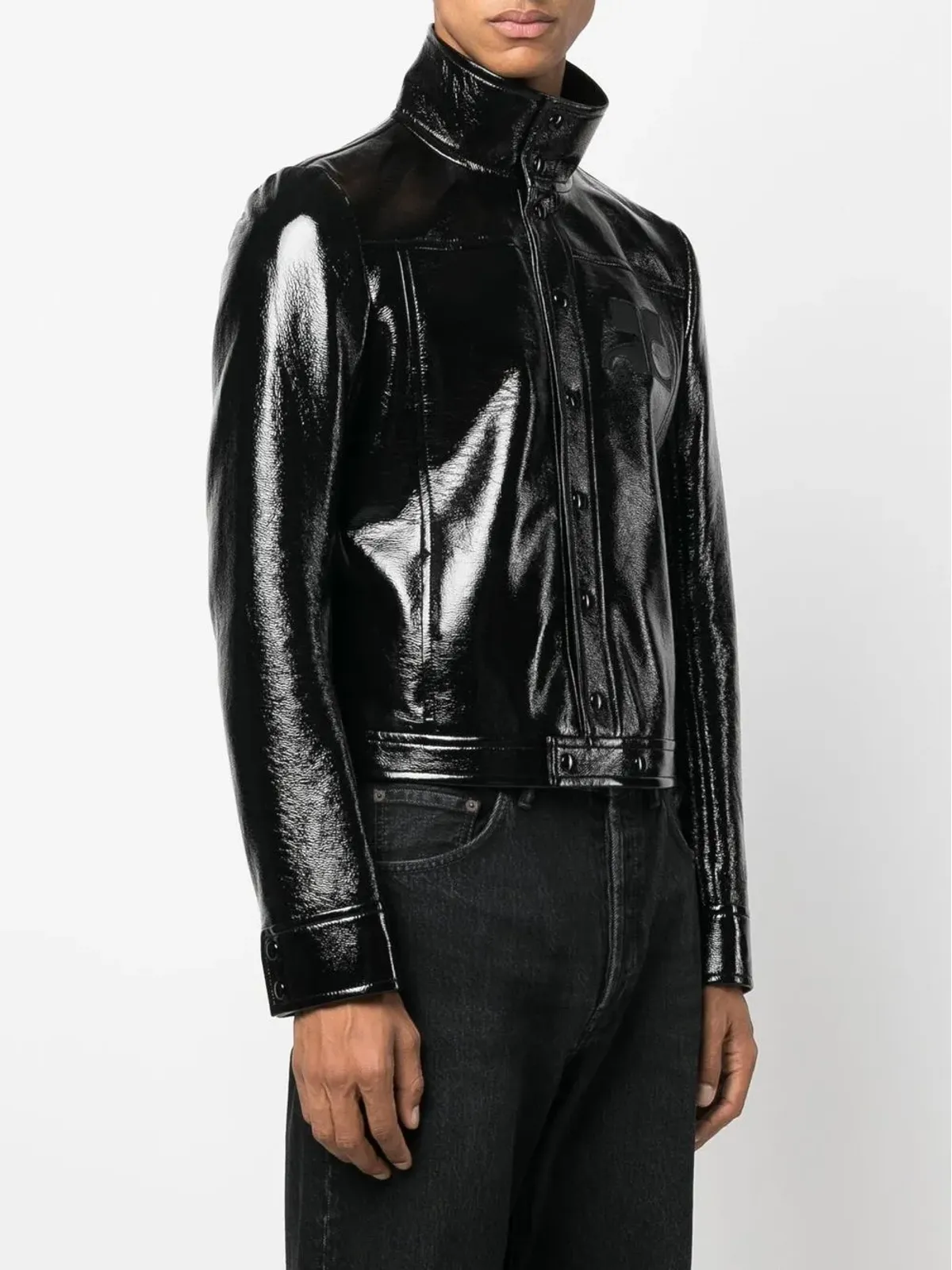 Courrèges ロゴパッチ付きフェイクレザー ジャケット - 画像3