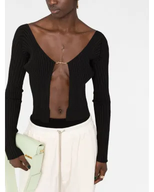 Jacquemus リブ編み Vネック カーディガン - サムネイル5