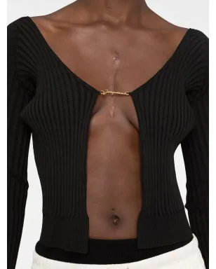 Jacquemus リブ編み Vネック カーディガン - サムネイル3