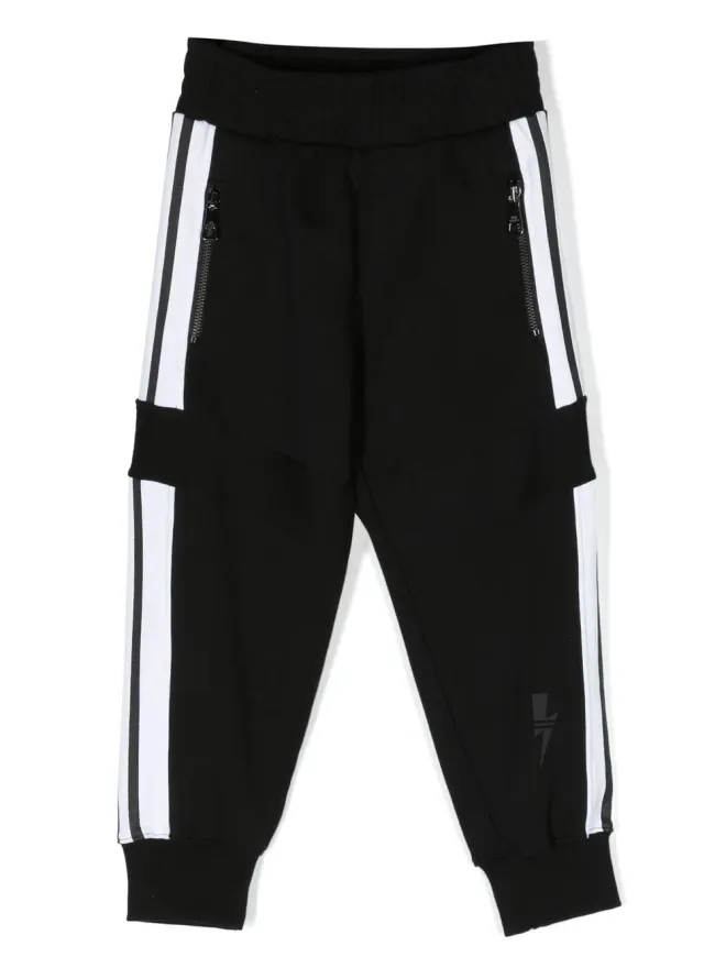 Neil Barrett Kids Neil Barrett Kids ロゴプリントディテール トラックパンツ - ブラックの商品画像