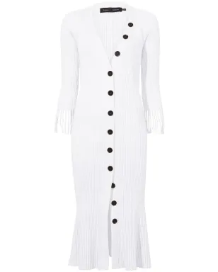 Proenza Schouler リブ編みニットのボタンアップドレス（ホワイト） - サムネイル1