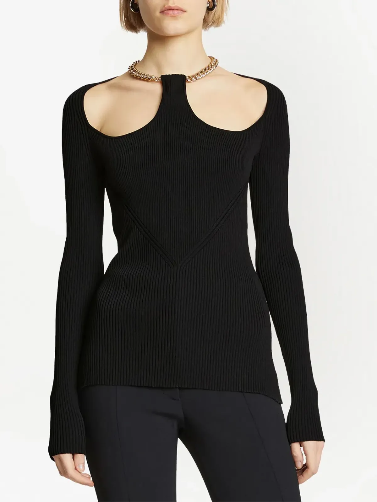 Proenza Schouler チェーンディテール リブニットジャンパー - 画像5