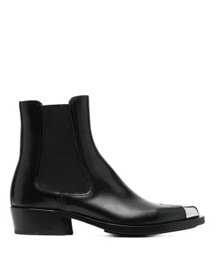Alexander McQueen トゥキャップ レザーブーツ ブラック - サムネイル1