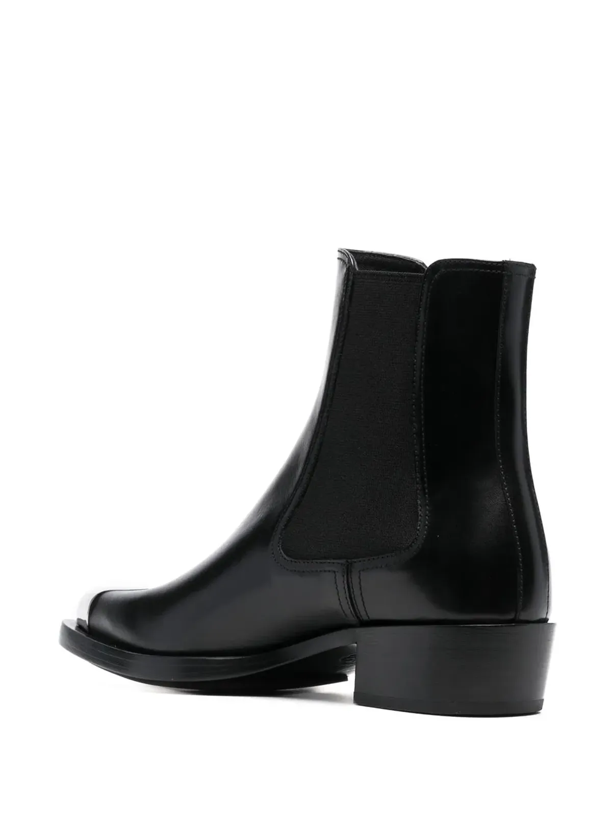 Alexander McQueen トゥキャップ レザーブーツ ブラック - 画像3