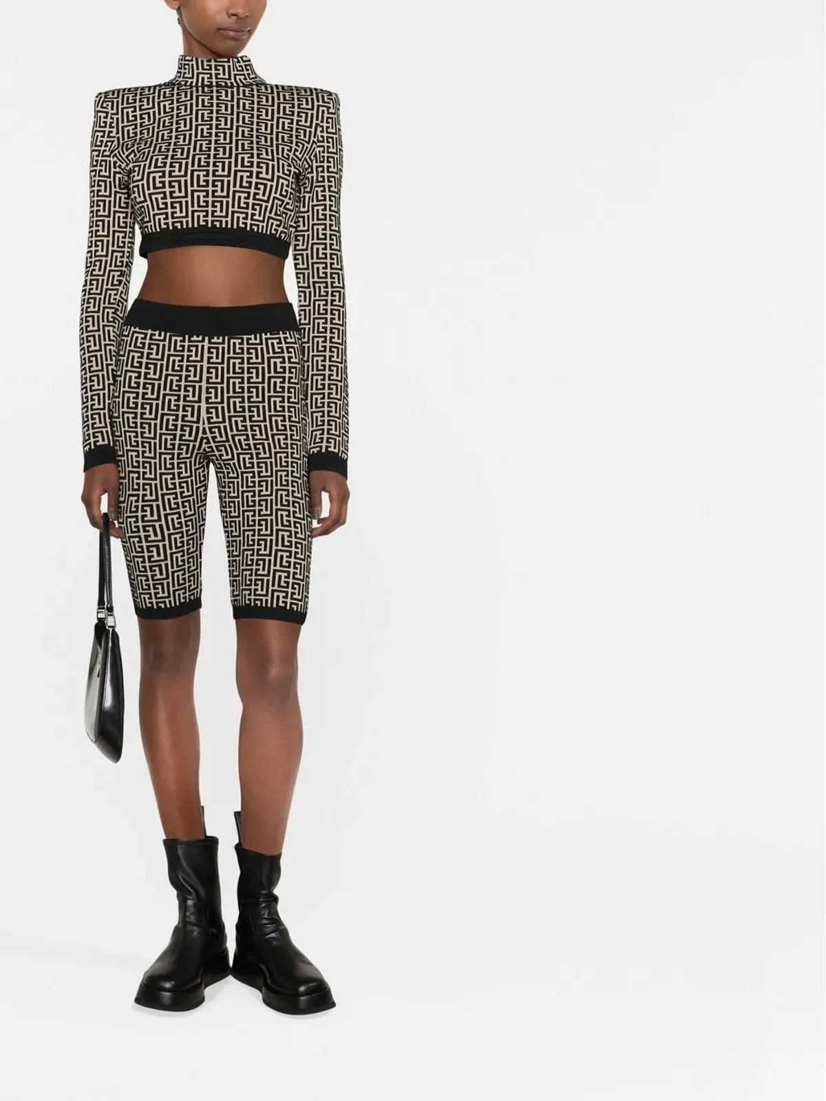 Balmain モノグラム柄ニットショーツ - 画像2
