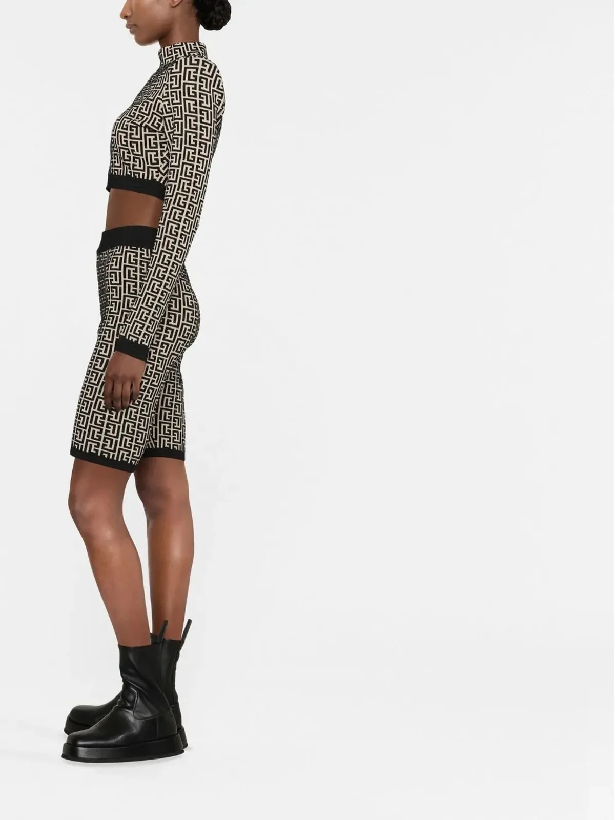 Balmain モノグラム柄ニットショーツ - 画像4
