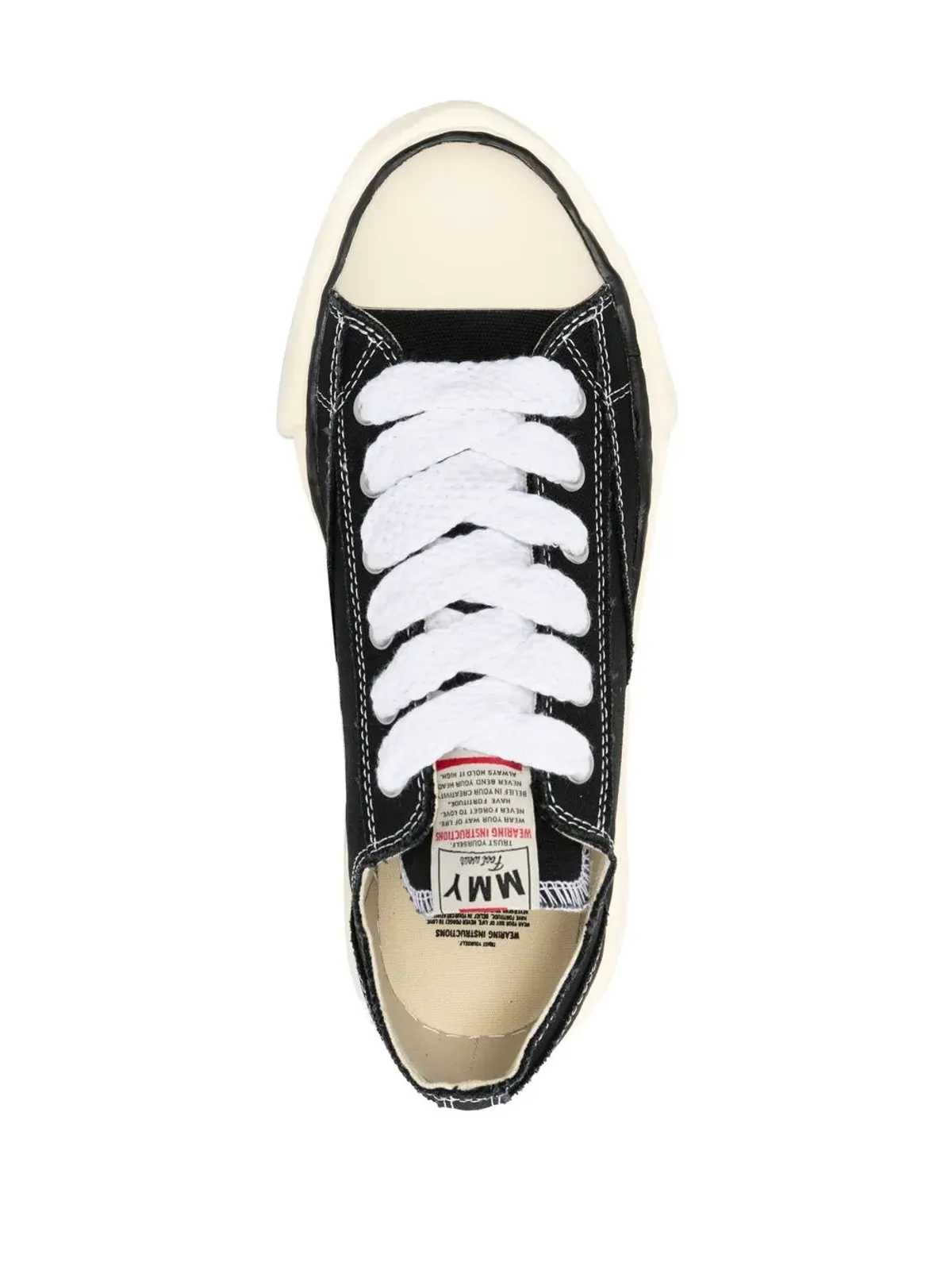 Maison MIHARA YASUHIRO ロゴパッチ レースアップ スニーカー - 画像4