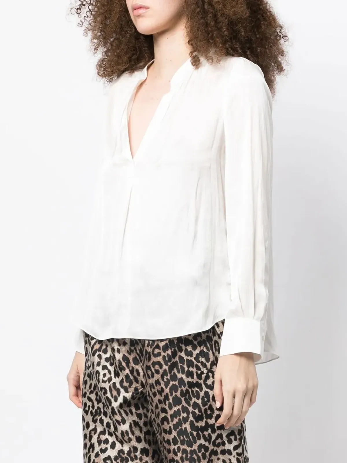Zadig&Voltaire 長袖ギャザー入りブラウス（ホワイト） - 画像3