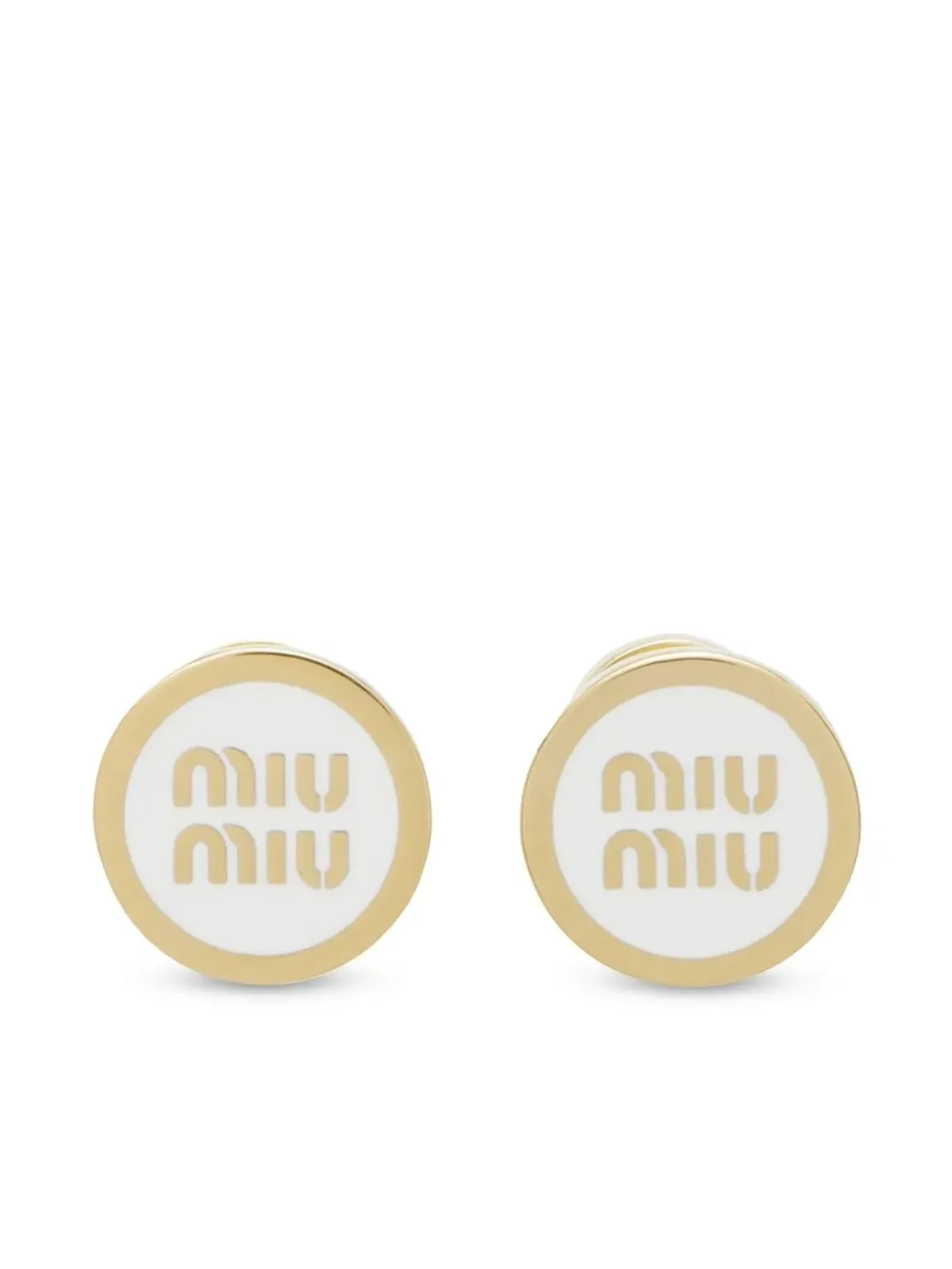 Miu Miu ロゴエンボスドスタッドピアス - 画像1
