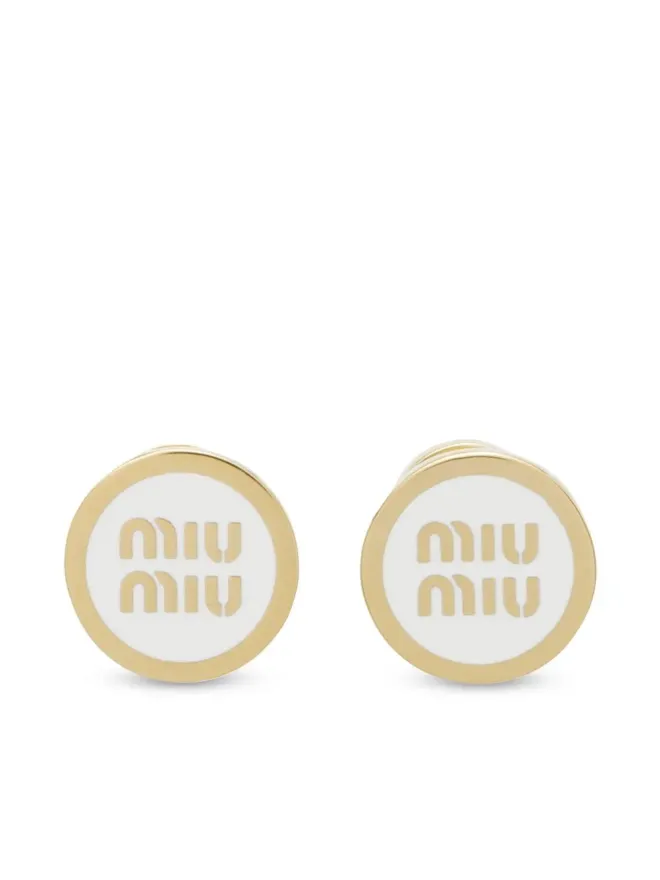 Miu Miu Miu Miu ロゴエンボスドスタッドピアスの商品画像