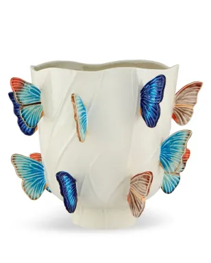 Bordallo Pinheiro 'Cloudy Butterflies' vase - Neutrals - サムネイル1