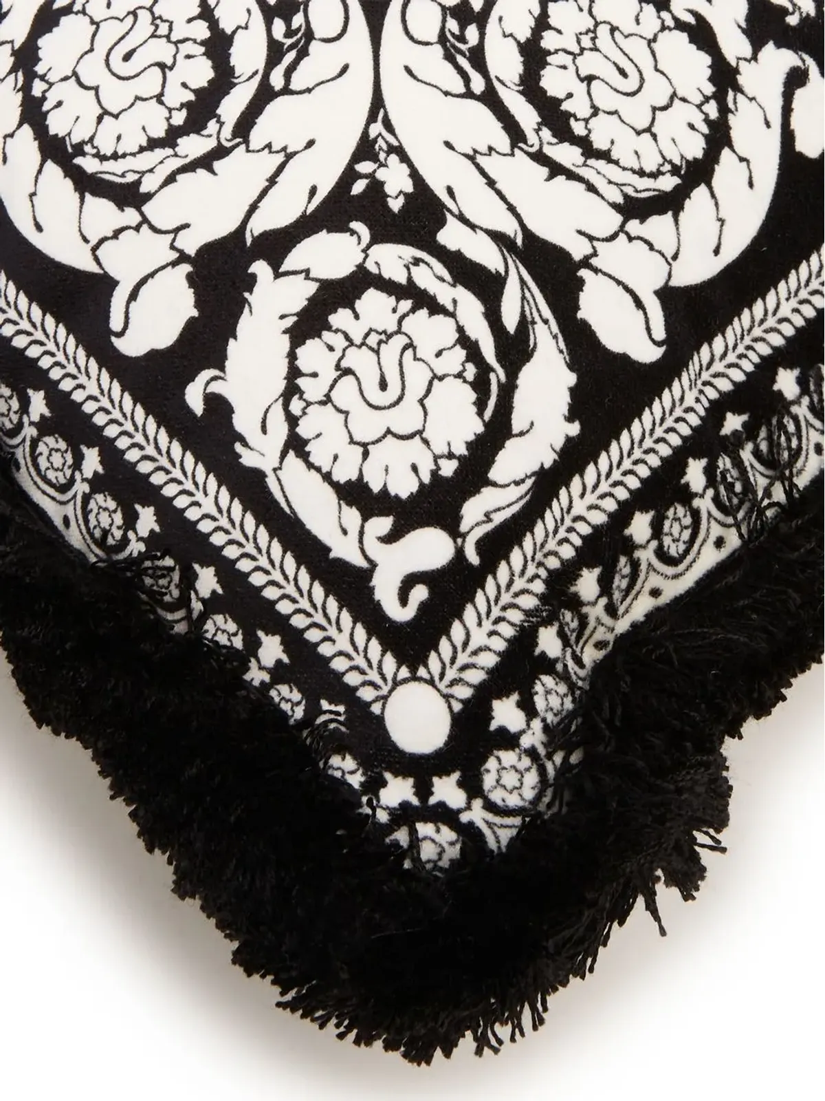 Versace Barocco Foulard ベルベットクッション ブラック - 画像3