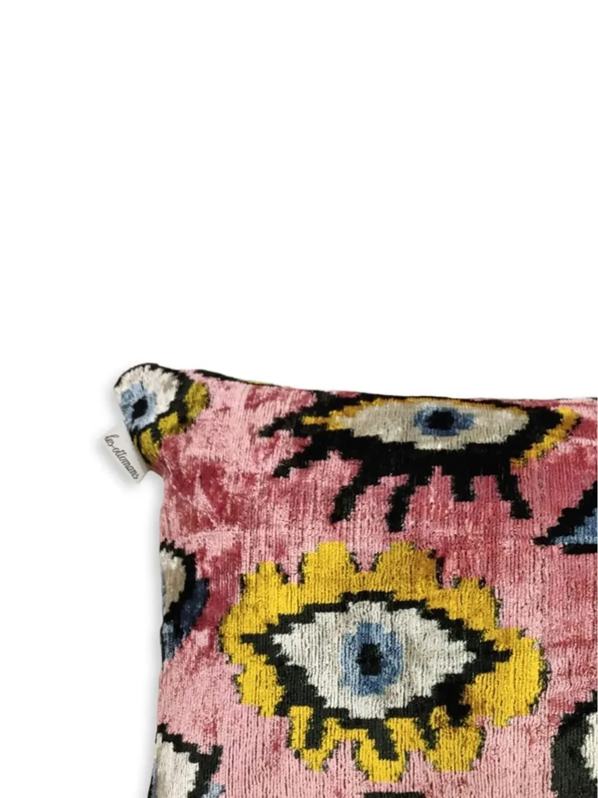 Les-Ottomans アイモチーフジャカードベルベットクッション - ピンク - 画像2