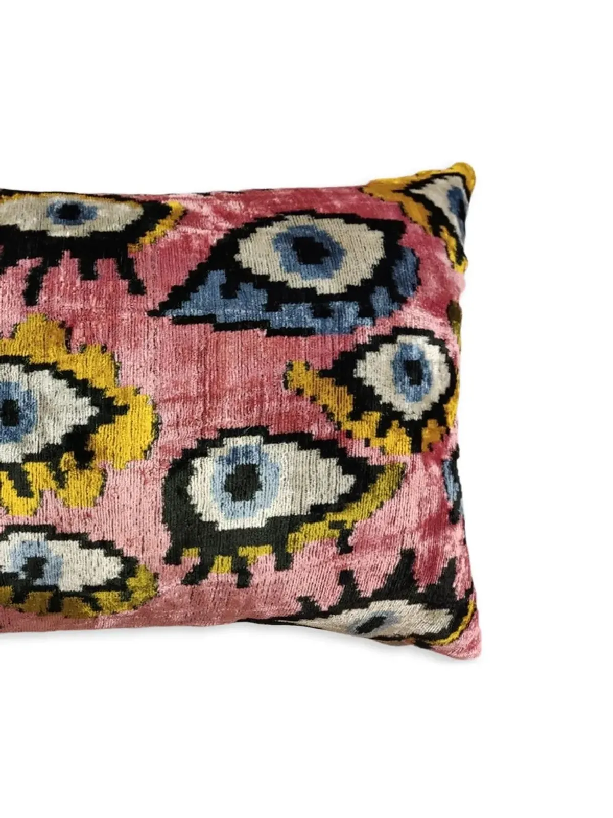 Les-Ottomans アイモチーフジャカードベルベットクッション - ピンク - 画像3