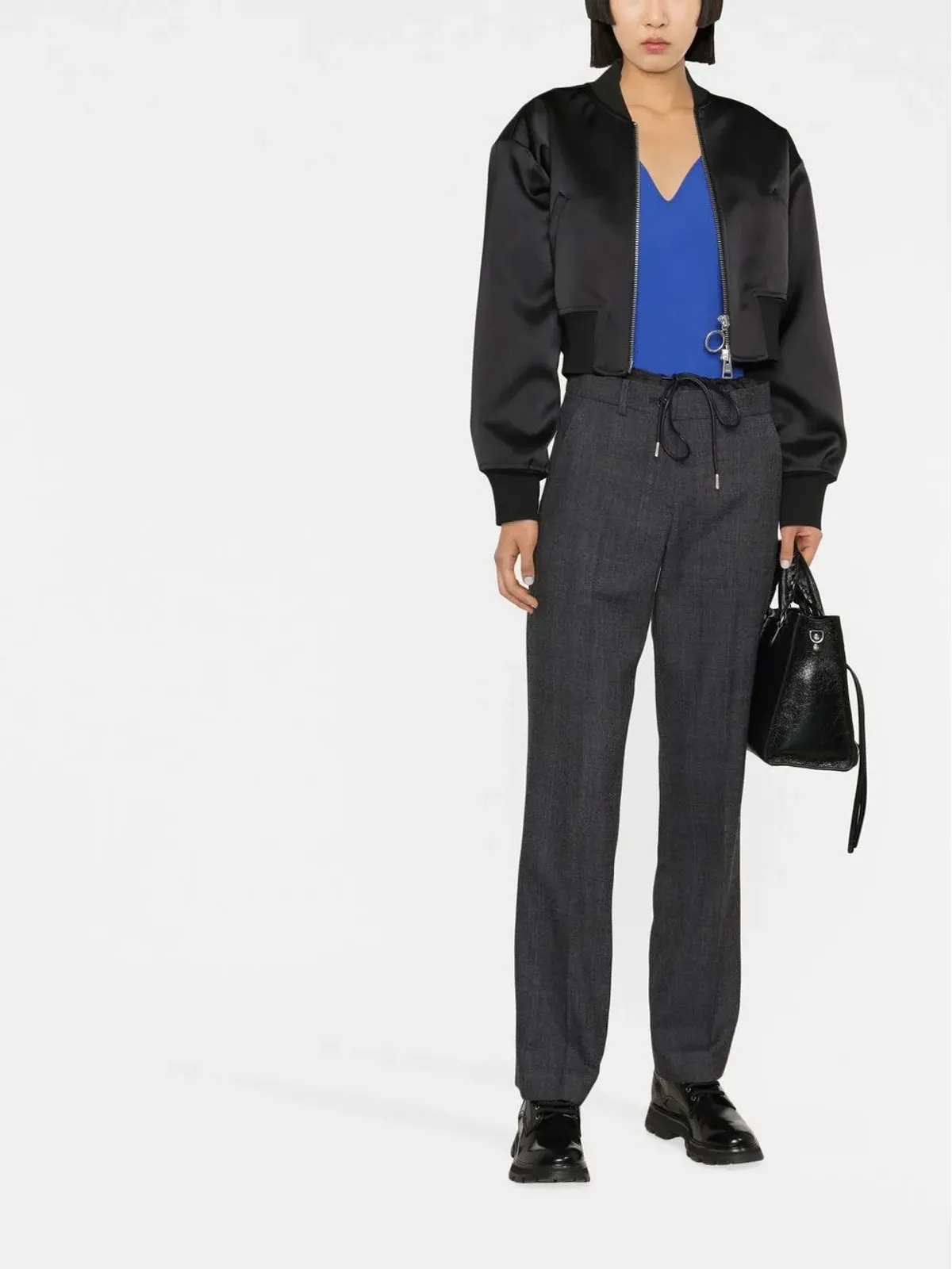 sacai ドローストリング付きストレートパンツ - 画像2
