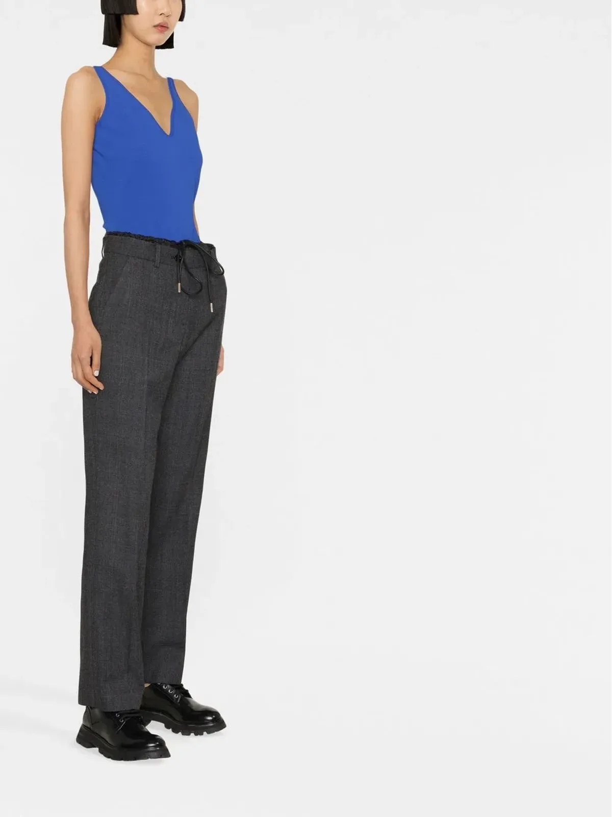 sacai ドローストリング付きストレートパンツ - 画像3