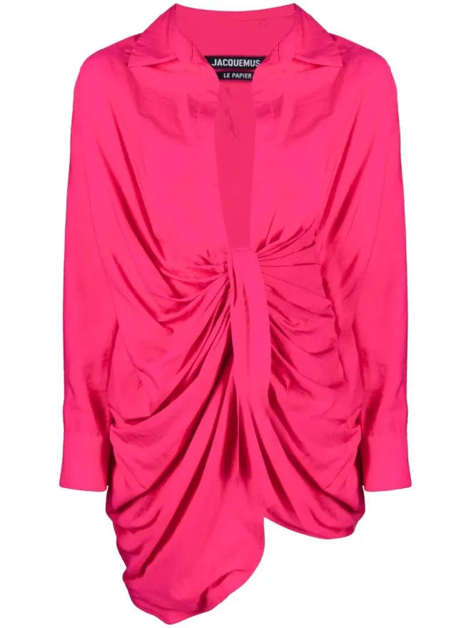 JACQUEMUS Jacquemus La Robe Bahia ドレープシャツドレスの商品画像