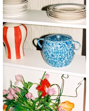 HAY Sobremesa スペックルドプリント ビーンポット ブルー - サムネイル3