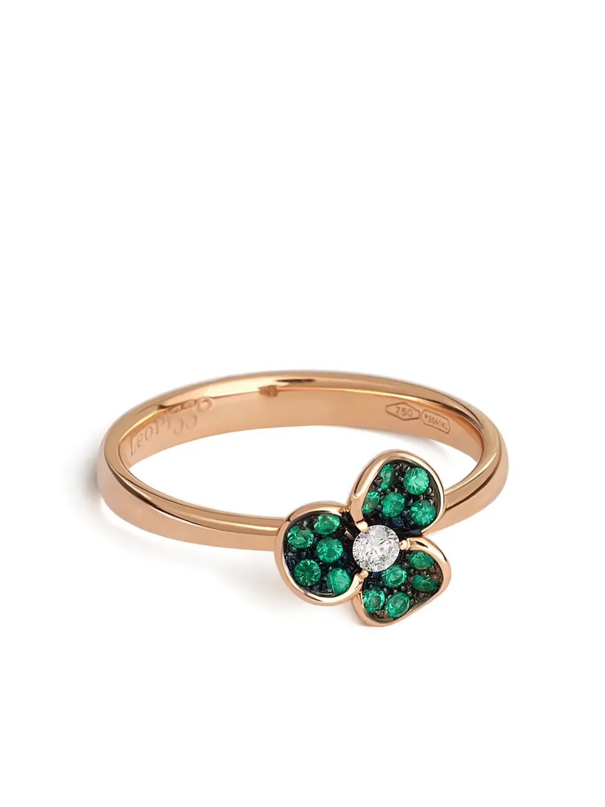 LEO PIZZO キャンディ フローラ エメラルドとダイヤモンド リング - 画像1