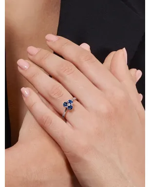 LEO PIZZO キャンディ フローラ サファイア リング 18Kホワイトゴールド - サムネイル4