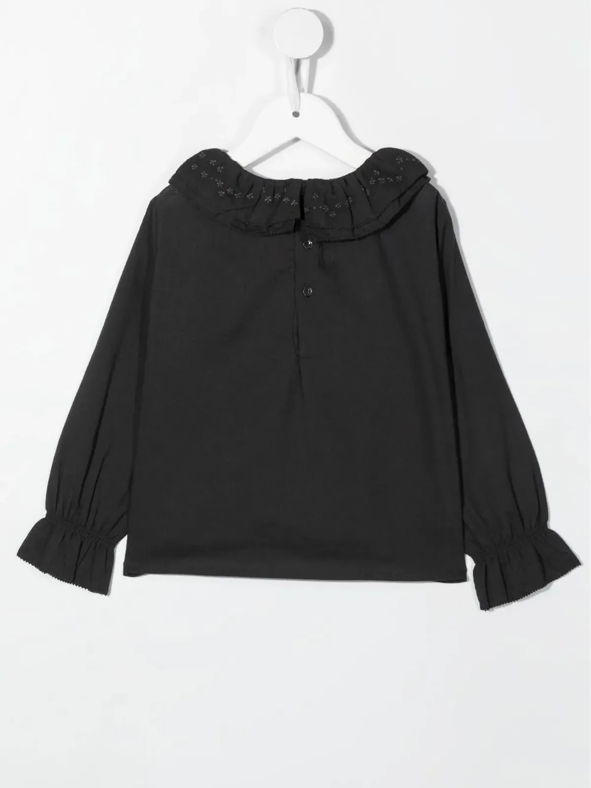 Bonpoint 花柄刺繍の長袖ブラウス（グレー） - 画像2