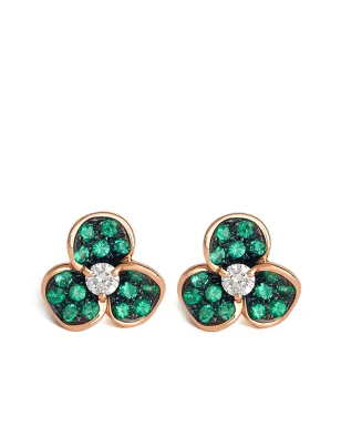LEO PIZZO 18K ローズゴールド Candy Flora エメラルド ピアス - サムネイル1