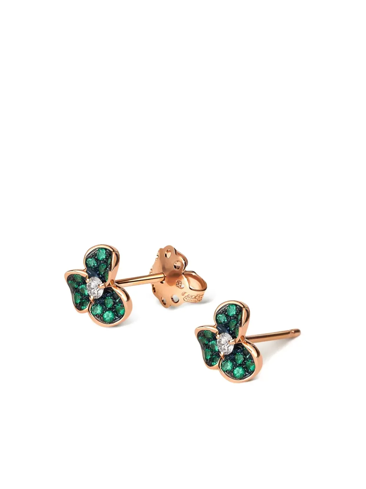 LEO PIZZO 18K ローズゴールド Candy Flora エメラルド ピアス - 画像2