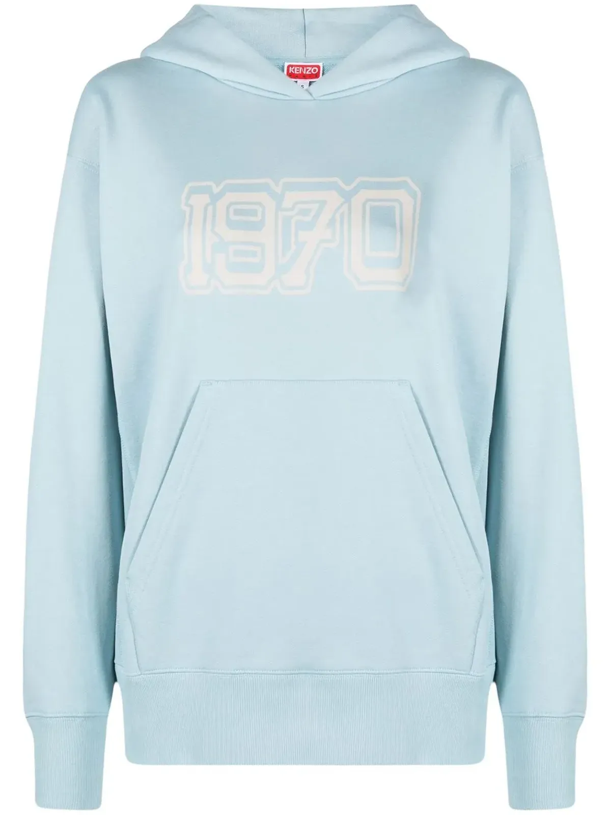 Kenzo グラフィックプリント コットン フーディー ブルー - 画像1
