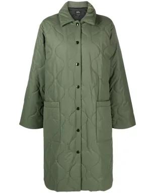 A.P.C. シングルブレスト キルティングコート（グリーン） - サムネイル1