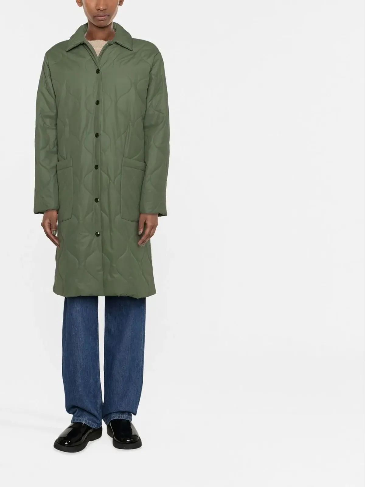 A.P.C. シングルブレスト キルティングコート（グリーン） - 画像2