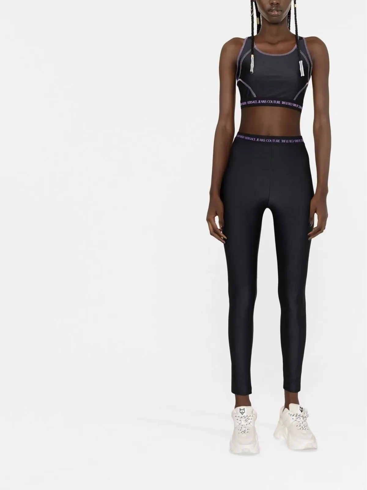 Versace Jeans Couture ロゴバンド付きクロップトップ - 画像2
